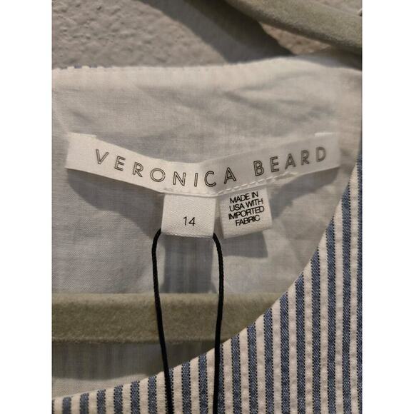 Veronica Beard Women's Iker Cut-Out Mini Dress Blue Striped Size 14 - Picture 7 of 13
